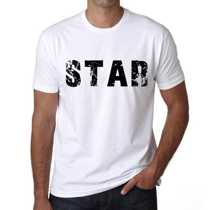 Homme Tee-Shirt Star T-Shirt Vintage Blanc - Cdiscount Prêt-à-Porter
