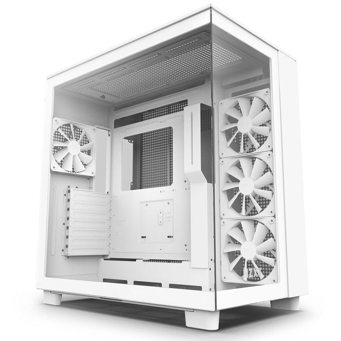 NZXT H9 Flow Blanc - Boîtier moyen tour avec fenêtre latérale en verre trempé