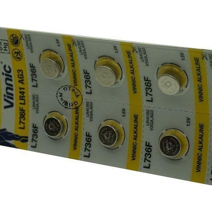 Lot De 10 Piles Bouton Vinnic LR44 / AG13 1,5V Alcalines - Envoi Suivi