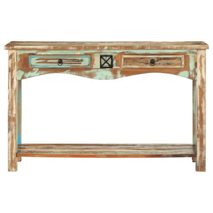 GARS Table console 120x40x75 cm Bois solide de récupération(3326)