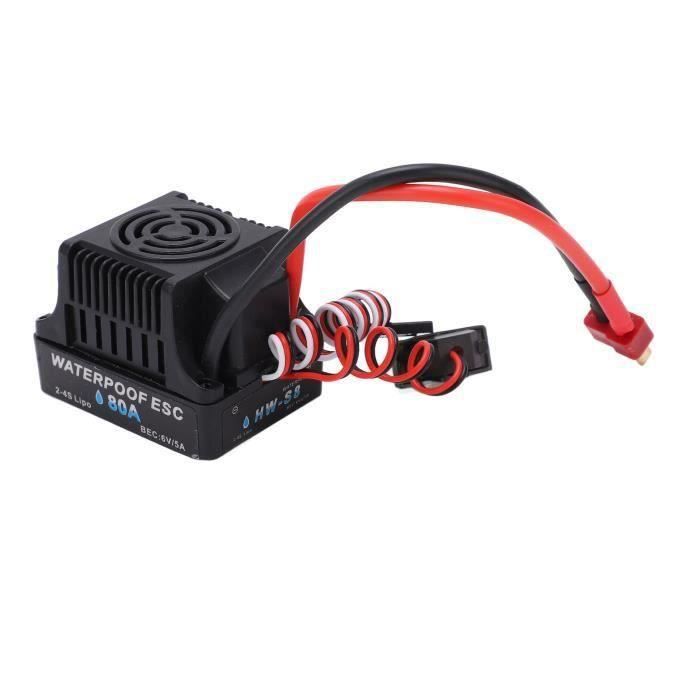 Contrôleur De Vitesse ESC Brushless 120A étanche - Pour Voiture RC 1/8, Support 2-4S LiPo | Avec Ventilateur, Programmable