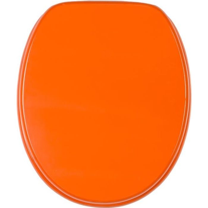Rond mâle Toilette Signe-Orange & Blanc Brillant & Chrome Fixations