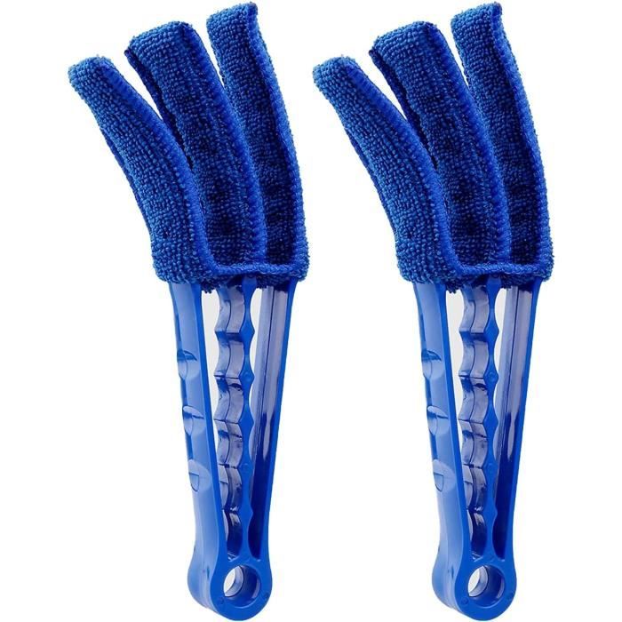 JZK Lot De 2 Brosses Lavables En Microfibre Pour Stores Vénitiens, Stores Vénitiens, Brosse De Dépoussiérage Pour Voiture, Grille D'aération De Voiture, Outil De Nettoyage Pour Stores Vénitiens