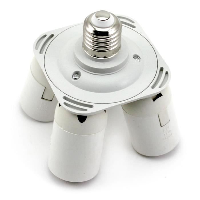 Adaptateur Douille E27 3 En 1 Réglable 360° – Répartiteur Ampoules LED, Lustre Flexible 180°, Max 180W