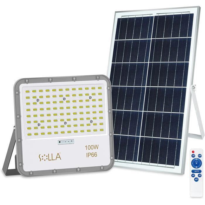 Projecteur Solaire Extérieur 2000W X2 - Capteur De Mouvement, Télécommande, IP66 - Éclairage Jardin, Garage