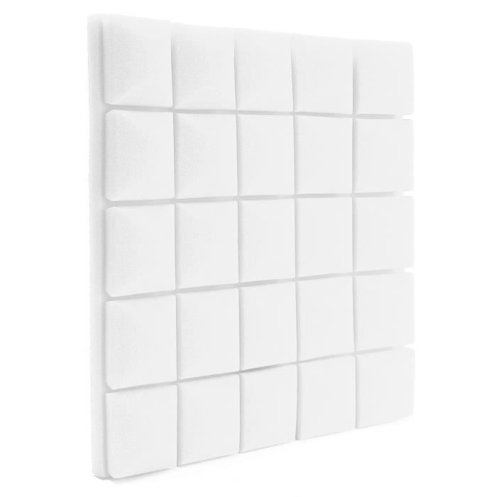 Panneaux Acoustiques En Mousse - 50x50x5cm - Lot De 10 - Blanc - Absorption Sonore Pour Home Studio