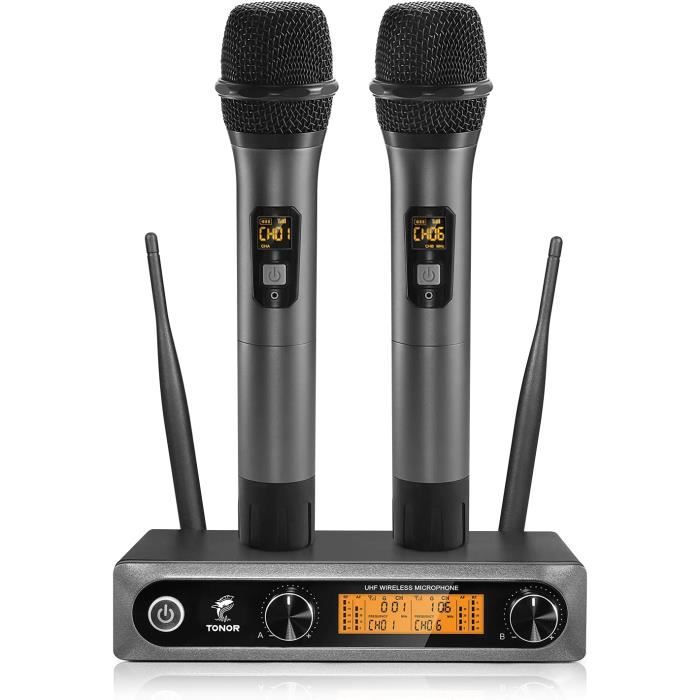 TONOR Microphone sans Fil Systèmes de Micro UHF Double Portable