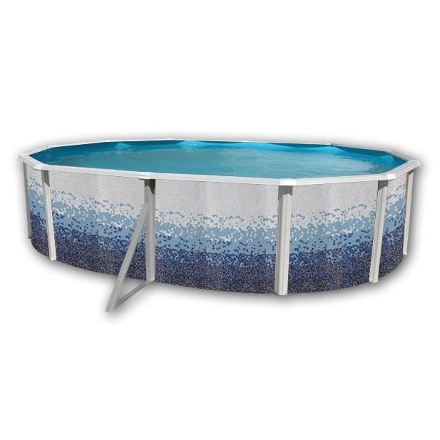 TOI TRENCADIS Piscine hors sol en acier ovale 550 x 366 x 120 (Kit complet piscine Filtre Skimmer et &eacute;chelle) 