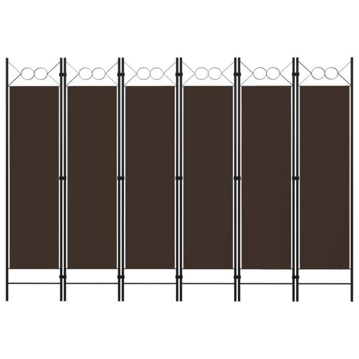 Vidaxl Cloison de séparation 6 panneaux Marron 240x180 cm