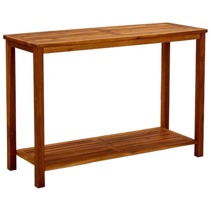 vidaXL Table console de jardin 110x40x75 cm Bois dacacia solide - vue 2