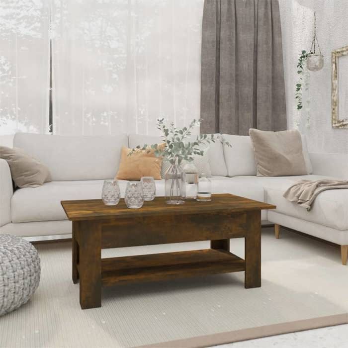 vidaXL Table basse chêne fumé 102x55x42 cm bois dingénierie 813074