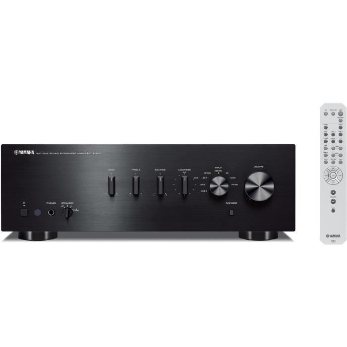 YAMAHA Ampli stéréo A S301 BL 2 x 60 Watts Technologie ToP ART DAC 24 bits / 192 kHz Préampli phono MM Sortie casque