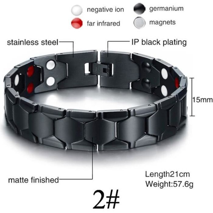 Bracelet Magnétique énergie/santé En Titane - Bio - Pur - Neuf