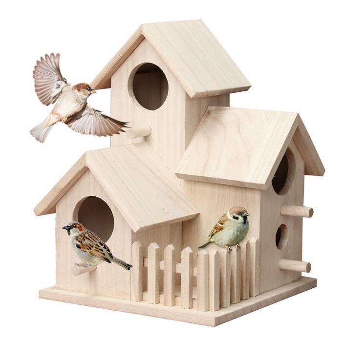 Petite cabane à oiseaux en bois couleur vert amande à suspendre - La Maison De Judith