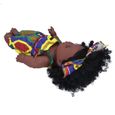 Zerodis Poupées Reborn 35cm Reborn Baby Dolls Bébé Africain Fille Peau Noire Cheveux Bouclés Vinyle Poupée Enfant Jouet-1