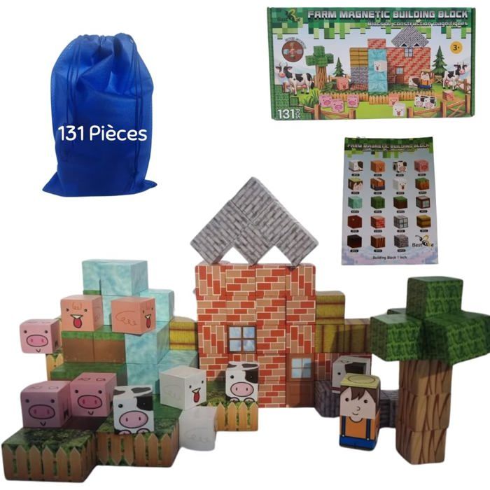 Constructions Magnétiques Blocs STEM Montessori - 54 Pièces Jouets Sensoriels Pour Enfants 3 à 8 Ans