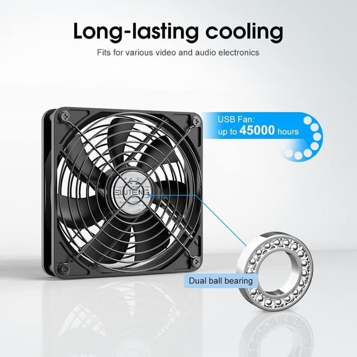 Ventilateur 120 mm Silencieux Ventilateur USB Trois Vitesse Reglable Ventilateurs pc 12cm Fan 5v pour PC TV Box AV Cabinet PS4 A87 Cdiscount Informatique