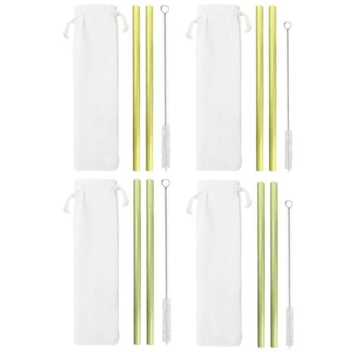 Acan Tradineur Lot de 10 pailles Squelette réutilisables en Acan Tradineur Lot de 10 pailles Squelette réutilisables en