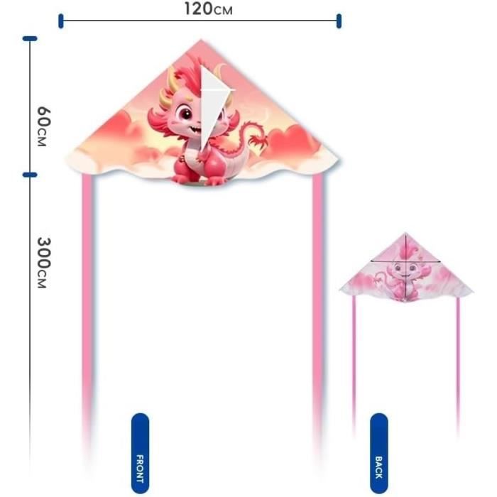 Cerf-volant Licorne Pour Enfants – 106 Cm – Dragon Volant Stable Et Coloré – Cadeau Pour Filles