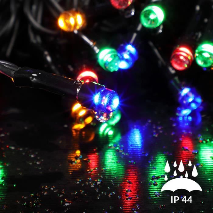 Guirlande lumineuse 14 m - 700 LED multicolores - pour intérieur et  extérieur IP44 8 programme différents fonction