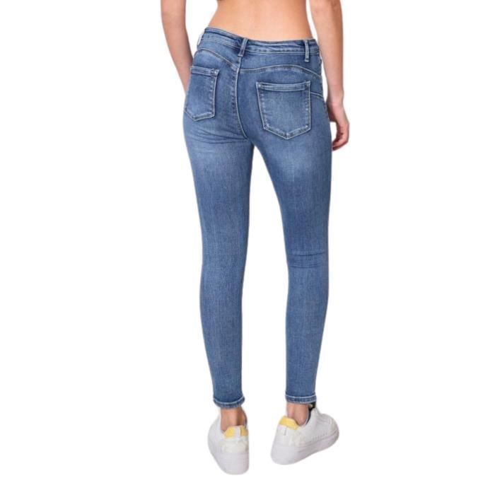 Jean femme slim Skinny push up Taille haute Jean couleur bleu