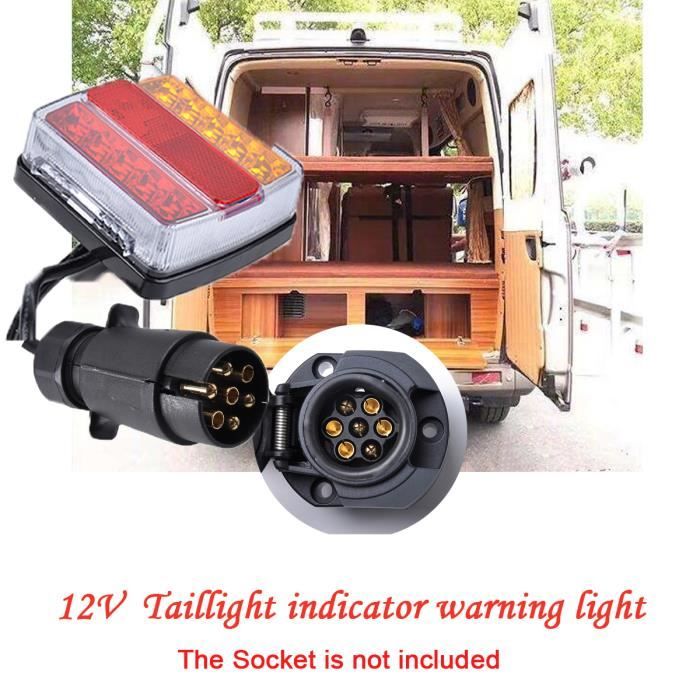 Feux Arrière Remorque LED 12V Magnétiques - Kit 5 Fonctions + Câble 7.5m + Prise 7 Broches, Étanche IP67 Agrishop