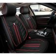 Audi Housses Sièges Luxe Jeu Complet Cuir Noir Tissu Rouge Broderie-2