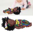 Zerodis Poupées Reborn 35cm Reborn Baby Dolls Bébé Africain Fille Peau Noire Cheveux Bouclés Vinyle Poupée Enfant Jouet-2