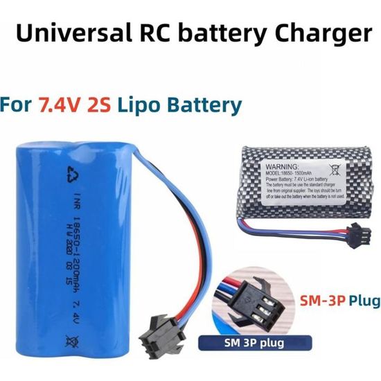 Chargeur USB RC Avec Connecteur SM-3P Pour Batterie LiPo 2S 7.4V - Compatible Voiture Drone Bateau RC
