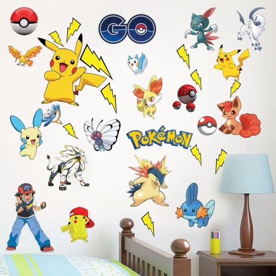 Stickers Mural Pokemon x15 entre 10 et 25cm pièce - La Boutique