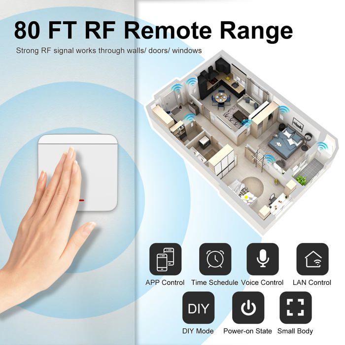 Interrupteur Sans Fil QIACHIP KR1201A 433Mhz Commutateur De Télécommande Sans Fil Momentané DC 12V 1CH RF Relais Récepteur Module Instructions Interrupteur Connecté