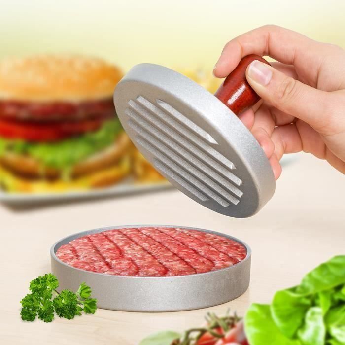 Presse à Steak Haché Ajustable + 150 Papiers - Inox 304 Antiadhésif - Pour Hamburgers Maison & BBQ