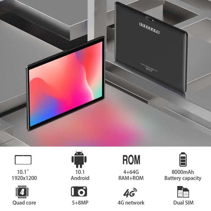 Tablette Tactile 10 pouces 2 en1 Ordinateur portable,4G/wifi,2