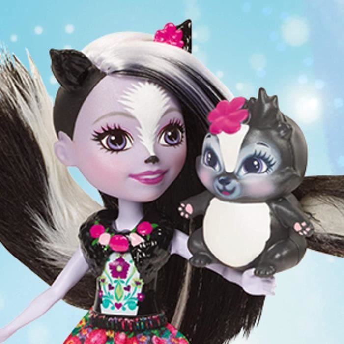 Enchantimals Mini-poupée Sage Moufette et Figurine Animale Caper