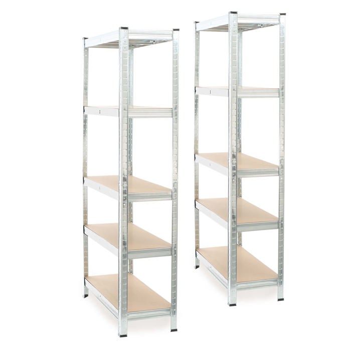 Étagère De Cave Robuste 5 Niveaux - Charge Max 175 Kg Par étagère - MDF Noir - Dimensions 180x40x40 Cm - Idéale Rangement Lourd - 12
