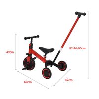 Qaba Tricycle Pour Enfants 4 En 1 Avec Siège Réglable En Angle R Versible Poign E Amovible Auvent Main Courante Ceinture Rangement Repose Pieds Frein Em