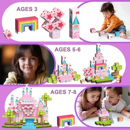 Blocs Magnétiques 100 Pièces 2CM – Jeu De Construction Créatif Pour Enfants Dès 3 Ans, Cubes Aimantés Multi-Couleurs, Jouet Montessori Éducatif Pour Garçons Et Filles De 3 à 12 Ans