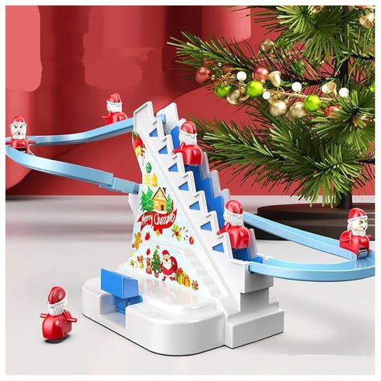 Jouet D'escalade Père Noël électrique Avec Toboggan Et Figurines - Lumières Et Musique Pour Enfants Dès 3 Ans - 10