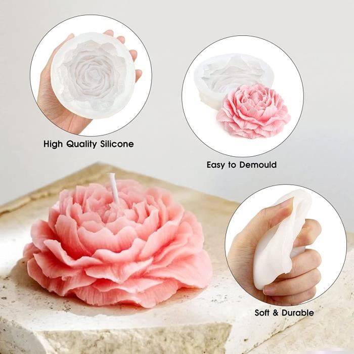 Moule bougie en silicone - boule de fleur 3D - 4 cm - Transparent x1 -  Perles & Co