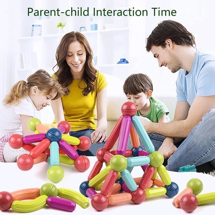 ZHMAO Bloc Construction Magnetique Enfant 64 Pièces Jeux Construction Magnetique, Créer l ZHMAO Bloc Construction Magnetique Enfant 64 Pièces Jeux Construction Magnetique, Créer l