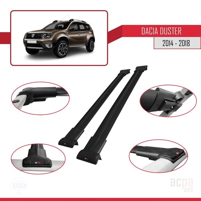 accessorypart Compatible avec Dacia Duster 2 (HM) 2018-2024 BASIC Model Barres de Toit Railing Porte-Bagages de Voiture Gris Aluminium 3 Barres