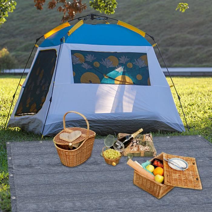 Tapis De Sol Extérieur VidaXL Pour Tente, Caravane, Terrasse - Polyéthylène HD, Œillets De Fixation, Découpable - Multicolore, Multi-Tailles