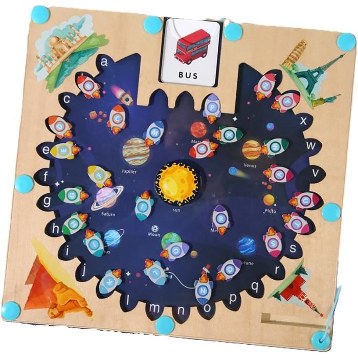 Jeux Enfant 3 Ans Wenosda Jeu Magnétique Labyrinthe Montessori, 2 En 1, Tableau Blanc, Jouet éducatif Magnétique, Planche à Dessin Avec 8 Pinceaux Colorés Et Une éponge, Pour Enfants De 2 Ans