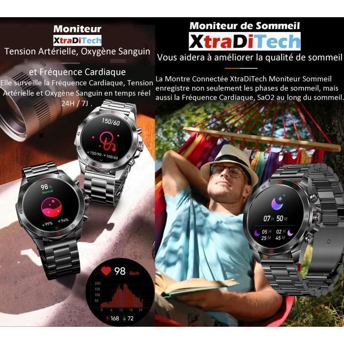 Montre Connectée Bluetooth Multifonction ChiBear - Bracelet Silicone Noir - Comme Neuve