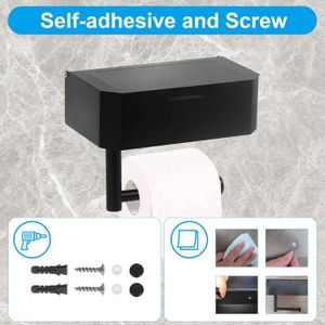 Porte-papier Toilette Avec étagère, Boîte à Lingettes Humides - Support