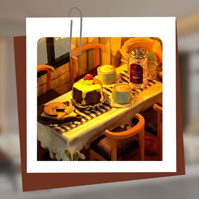 Cuteefun Maquette Maison Miniature pour Adulte à Construire, Puzzle 3D | Maison de Poupée avec LED Lumière, Loisirs Créatifs, Cadeaux Uniques Pour les Anniversaires, Noël (Salle de Fleurs