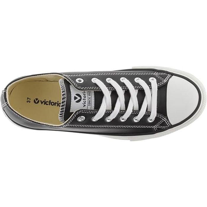 Baskets femme VICTORIA Toile Noir Taille 36 Lacets plats