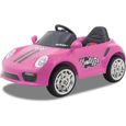 Kijana Porsche Style Voiture électrique Enfant,3 jusqu'a 6 ans, 12V Moteur, MP3, Sieges en Cuir, Lumieres, Avec Télécommande, Rose-0
