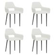 Lot de 4 Chaises de salle à manger Contemporain - Chaise de cuisine Chaise de salon Blanc Tissu Moderne De Luxe | 10860-0