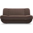 Canapé en lit Convertible avec Coffre de Rangement 3 Places Relax clic clac Banquette BZ en Tissu Pafos Marron-0